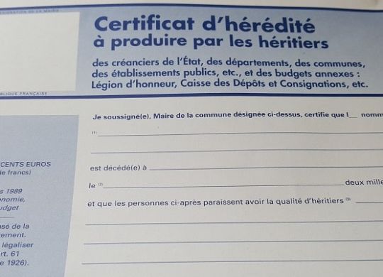 Certificat-dhérédité