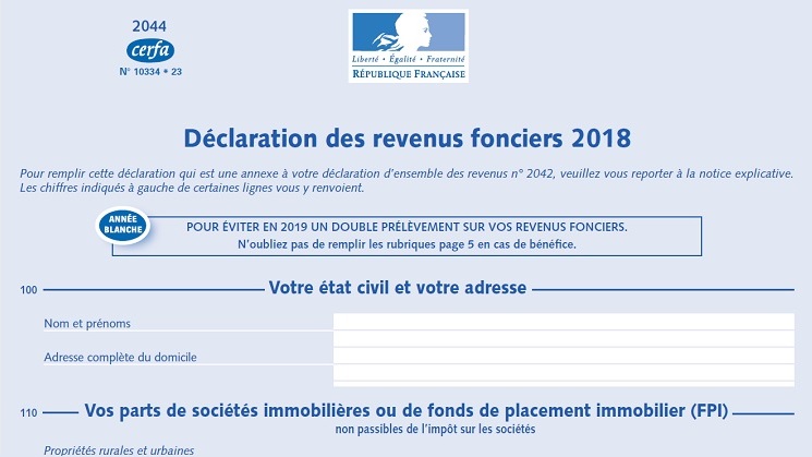 declaration revenu fonciers